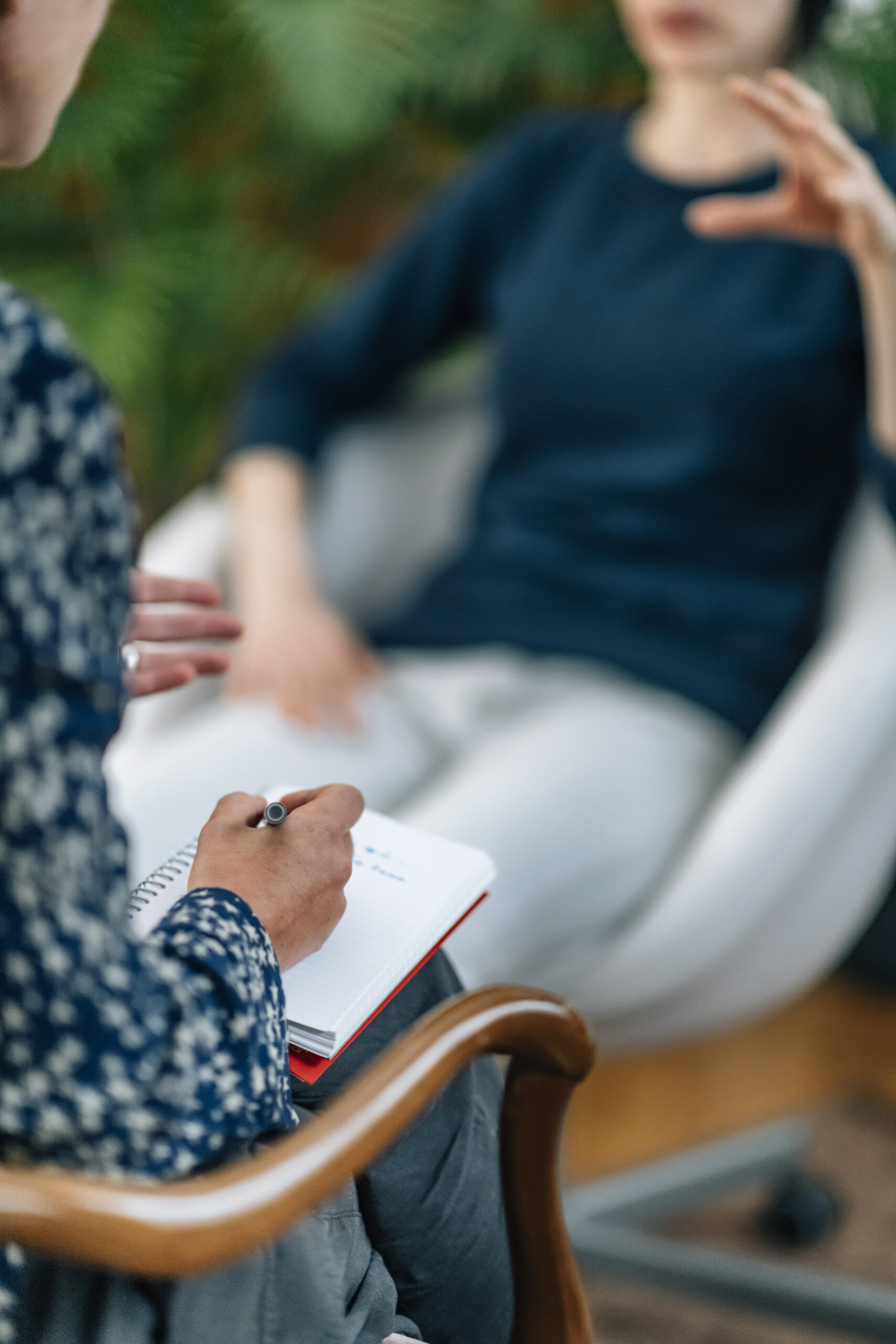 NLP or Neuro-Linguistic Programming Practitioner Having a Conversation with a Client